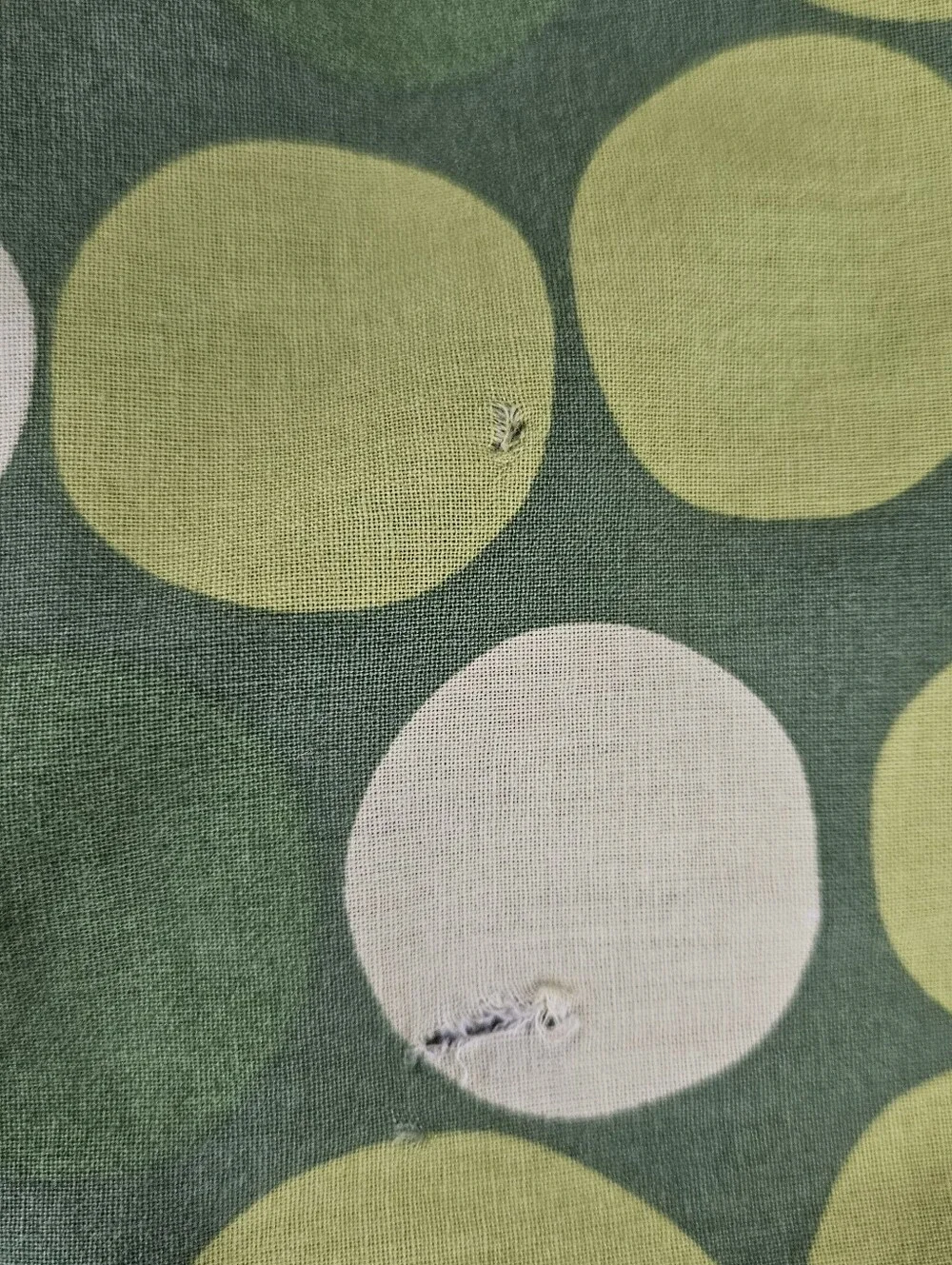 VTG Ikea Smorboll Lime Green F/Q Duvet Cover Circles Dots Cotton 1999 Mod FLAWS
